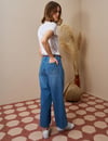19047 Metal Aksesuar Detaylı Denim Pantolon-İndigo