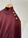 19306 Omuz Detaylı Balıkçı Yaka Triko-Bordo