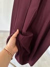 2005 Nervürlü İtalyan Rayon İplik Triko Etek-Bordo