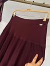 2005 Nervürlü İtalyan Rayon İplik Triko Etek-Bordo