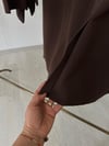 2010 Denim Detaylı Çıt Çıt Aksesuarlı İtalyan İplik Triko Etek-Kahve