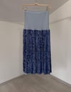 2013 İtalyan Rayon İplik Triko Korsajlı Desenli Etek-Mavi