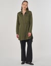21057 Beli Büzgülü Lyocell Tunik-Haki