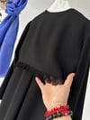 2273W Krep Kumaş Pelerin Pardösü-Lacivert