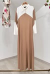 24416 Viskon Elbise-Camel