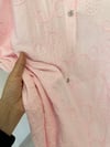 25087 Şal Yaprak Kabartma Desenli Elbise-Pembe