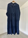 25088 Nergis Desen Kabartmalı Elbise-Lacivert