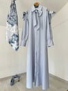 2550 Fiyonk Detaylı Elbise-Mavi