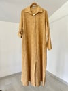 26158 Asma Yaprak Desenli Elbise-Camel