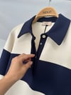 31018 Çizgili Sweatshirt-Lacivert