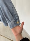 34730 Önden Düğmeli Cepli Jean Ceket-Mavi