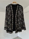 34902 Payet ve Boncuk İşlemeli Kimono Ceket-Siyah
