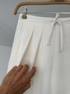 35114 Çift Pileli Pantolon-Ekru