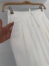 35114 Çift Pileli Pantolon-Ekru