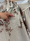 36999 Desenli Keten Pantolonlu Takım-Tarçın