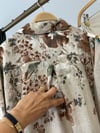 36999 Desenli Keten Pantolonlu Takım-Tarçın