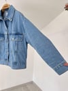3896 Önden Düğmeli Denim Ceket-Mavi