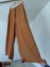 4020  Beli Lastikli Pantolon-Camel