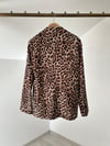 44509 Leopar Desenli Tek Düğme Ceket-Kahve
