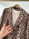 44509 Leopar Desenli Tek Düğme Ceket-Kahve