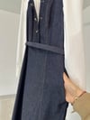 4500 Poplin Gömlek Görünümlü Denim Elbise-Laci