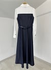 4500 Poplin Gömlek Görünümlü Denim Elbise-Laci