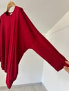 517 Asimetrik Kesim Viscose Bluz-Bordo