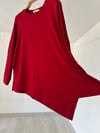 517 Asimetrik Kesim Viscose Bluz-Bordo