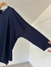 517 Asimetrik Kesim Viscose Bluz-Lacivert