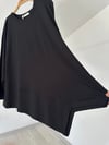 517 Asimetrik Kesim Viscose Bluz-Siyah