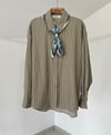 5202 Çizgili Cotton Gömlek-Haki