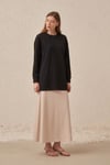 52324 Yumuşak Dokulu Tunik-Siyah