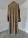 53041 Gizli PAtlı Gömlek Tunik-Bej