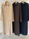 53041 Gizli PAtlı Gömlek Tunik-Bej