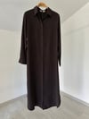 53041 Gizli PAtlı Gömlek Tunik-Kahverengi