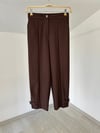 5609 Paçası Apoletli Pantolon-Kahverengi
