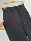 5618 Beli Lastikli Dar Paça Pantolon-Siyah