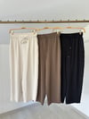 5618 Beli Lastikli Dar Paça Pantolon-Vizon