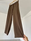 5618 Beli Lastikli Dar Paça Pantolon-Vizon