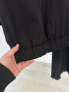 56329 Kapüşonlu Dikiş Detaylı Bluz-Siyah