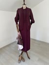 60801 Elbise Ceket Takım-Bordo