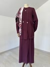 62004 Kendinden Desenli Triko Etek-Bordo