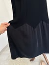 64005 Örgü Teknikli Uzun Triko Elbise-Siyah