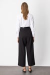 64133 Beli Kemerli Bol Paça Pantolon-Siyah