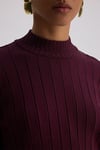 66003 Kalın Fitilli Beli Lastikli Tunik-Bordo