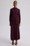 66003 Kalın Fitilli Beli Lastikli Tunik-Bordo