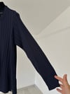 66003 Kalın Fitilli Beli Lastikli Tunik-Lacivert