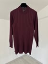 66003 Kalın Fitilli Beli Lastikli Tunik-Bordo