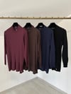 66003 Kalın Fitilli Beli Lastikli Tunik-Bordo
