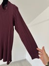 66003 Kalın Fitilli Beli Lastikli Tunik-Bordo